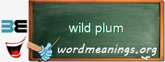 WordMeaning blackboard for wild plum